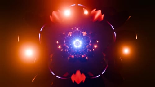 Hypnotic Geometric Tunnel Perfect for a Seamless 3D VJ Animation