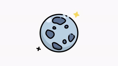 animation icon of Moon with craters.