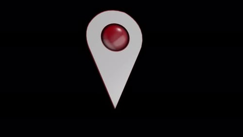 3D Map Location Pin Red Loop