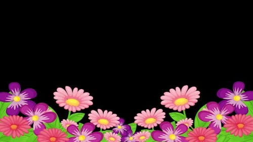 Animated Blooming Floral Bottom Border