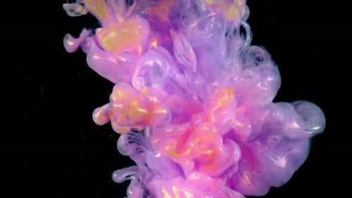 Paint Cloud with Gold and Purple on Black