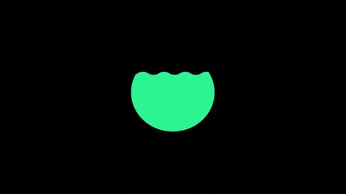 Animated Flat Design Shark Fin in Water Circle Loop