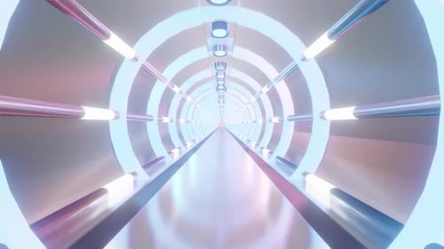 4K Atmospheric Simplicity Technology 3 D Shuttle Tunnel Background Video