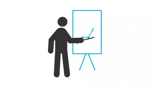 Data analytist stickman animation silhouette