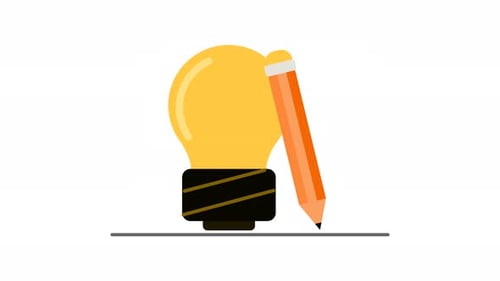 Creative Idea Generation with Animated Lightbulb and Pencil