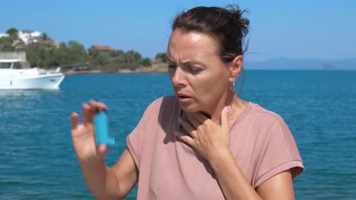 Woman with Asthma at the Resort