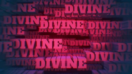 Seamless Looping 3D Text Animation of Divine Word