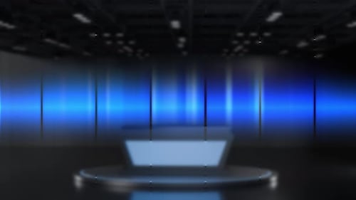 Nachrichtenhintergrund einer Glastrennwand mit einem Nachrichtenstudio-Hintergrund in der Hintergrundschleife