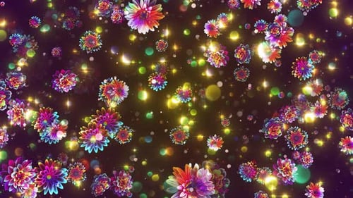 Bunte Fantasieblüten 4k