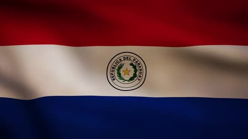 Realistic Waving Flag of Paraguay