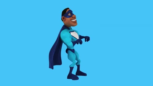 Fun 3D cartoon superhero dancing (with alpha channel included)
