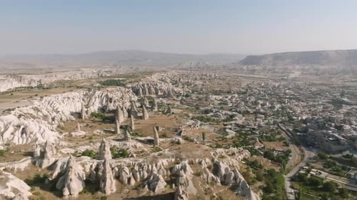 Stunning Aerial Shots of the Unique Rock Formations and Expansive Landscapes in Cappadocia