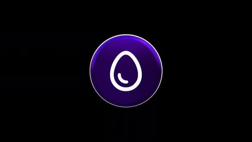 Glossy Purple Egg Icon 3D Rotation Animation