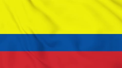 Realistic Waving Flag of Colombia Animation Loop