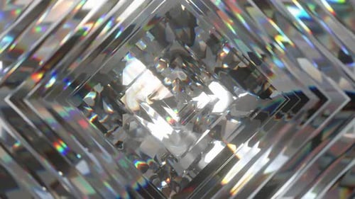 Sparkling Geometric Crystal Tunnel Loop Background
