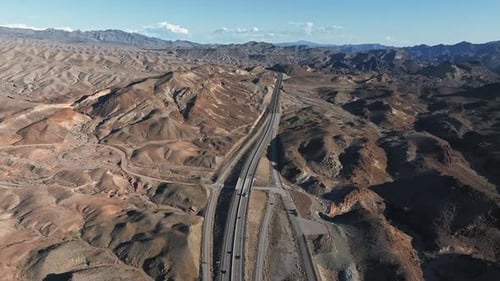 Famous Sunny American Desert Highway Road Near Las Vegas