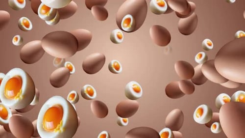 Healthy Egg Falling On Soft Gradient Background. Healthy Food Eating Concept, 3d Chicken Eggs Fallin
