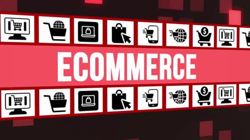 Ecommerce Concept With Icons On Digital Background