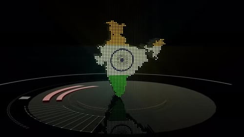 Karte von Indien 4K Animation 3D