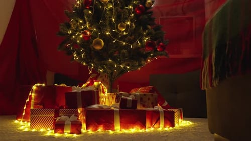 Cozy Christmas Tree with Gifts