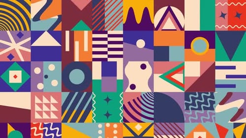 Dynamic Abstract Flat Design Geometric Animation Background