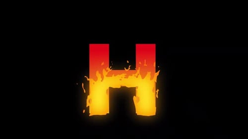 Burning Letter H Fire Animation