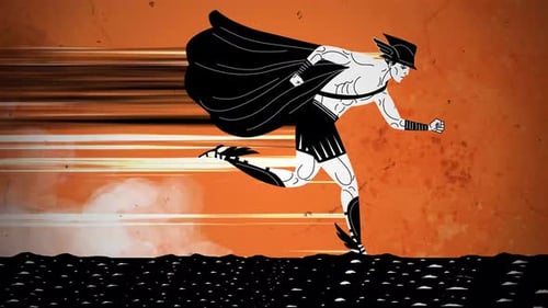 Stylized Messenger Running with Speed Lines Animation