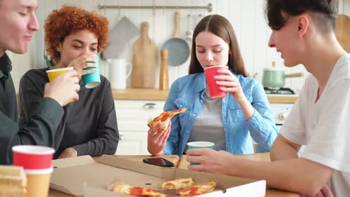 Home Party Friends Spending Time Together Having Fun Laughing Communicating at Home Happy Diverse
