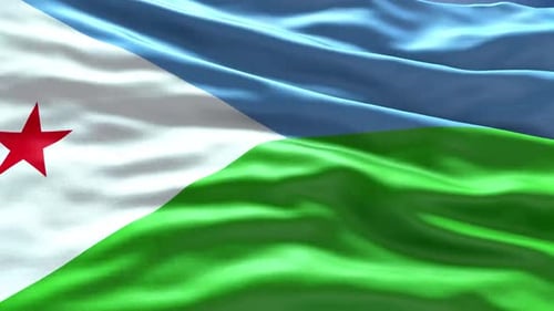 Waving Djibouti National Flag Loop Animation