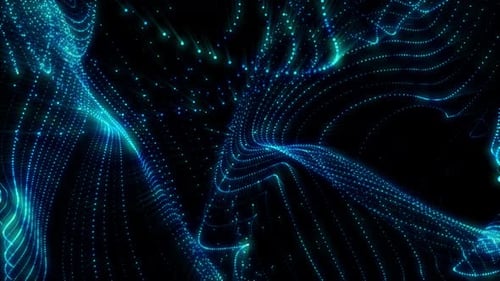 Futuristic Digital Particle Wave Background Loop