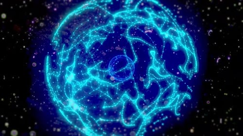 Abstract Futuristic Technology Network Sphere Background