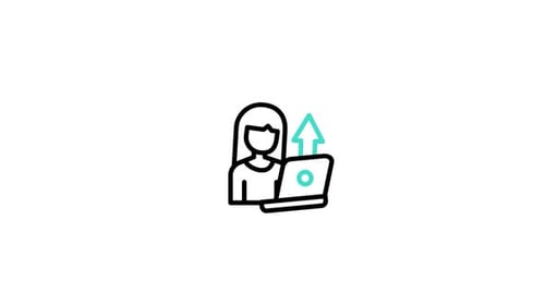 Minimalist Business Productivity Icon with Upward Arrow