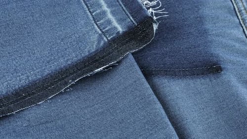 Close-up of Blue Denim Fabric