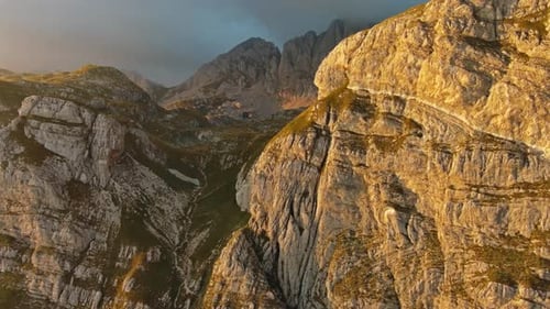 Sunset Mountains and Dramatic Clouds