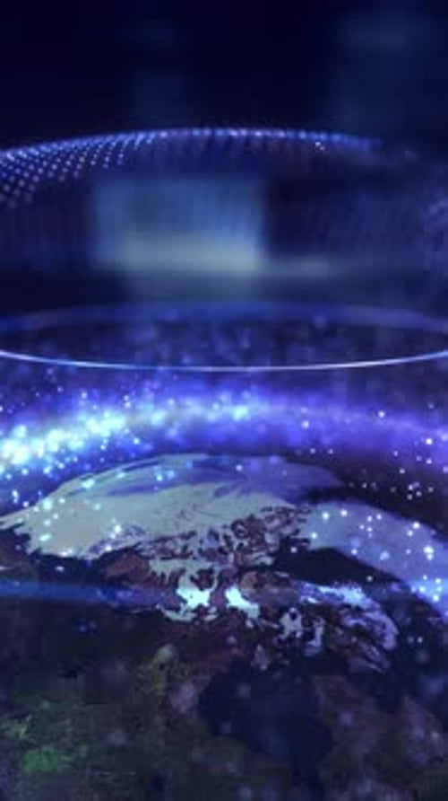 Futuristic Global Digital Network Earth Connection Animation