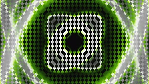 Abstract Checker and Flash Green Neon Lines Vj Loop