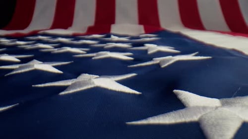 Close Up Stars and Stripes of American Flag