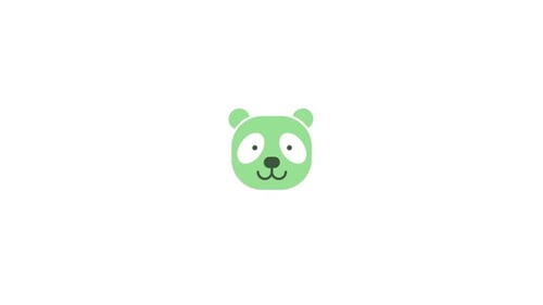 Flat Design Panda Face Animation