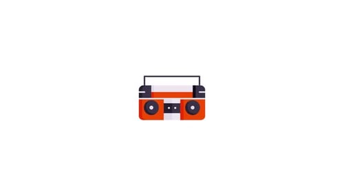 Hiphop Music Boombox Icon Animation
