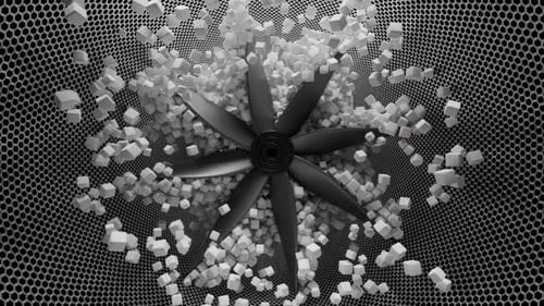 Animation de formes de boucles 3D de sphères blanches