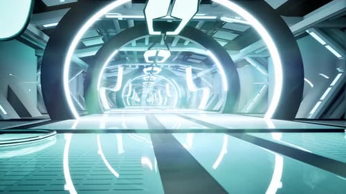 Futuristic Sci-Fi Technology Tunnel Animated Background Loop