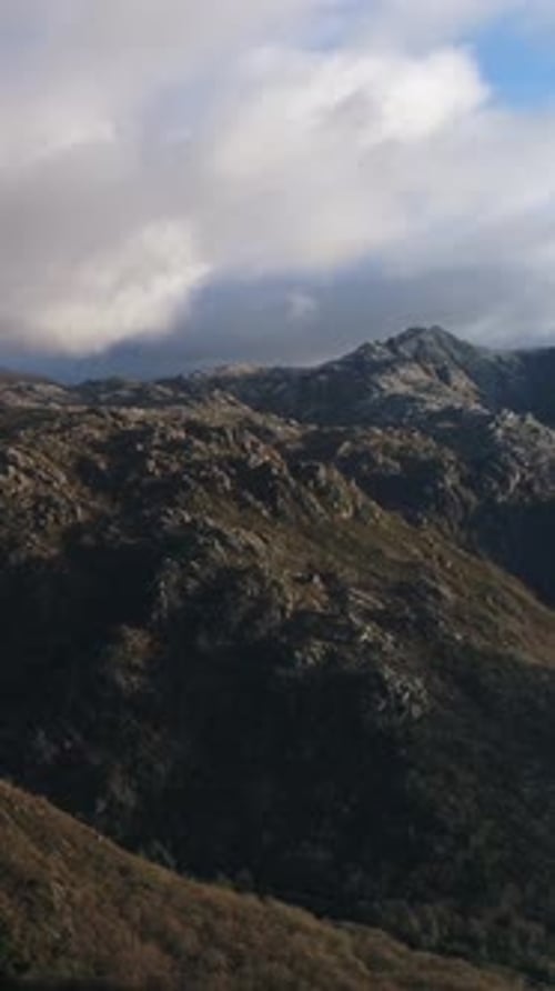 Vertical Video of Stunning Mountain Peak Aerial View