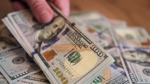 Stack of Hundred Dollar Bills Close Up