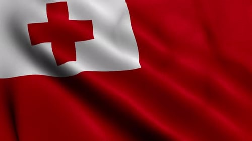 Tonga Flag Waving Seamless Loop Animation