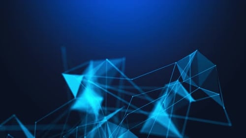 Blue Plexus Triangle Background Seamlessly Loop V4