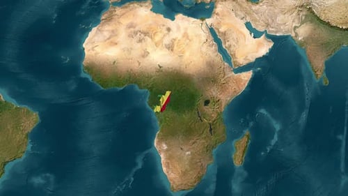 Guinea-Bissau Flag Reveal and Map Zoom