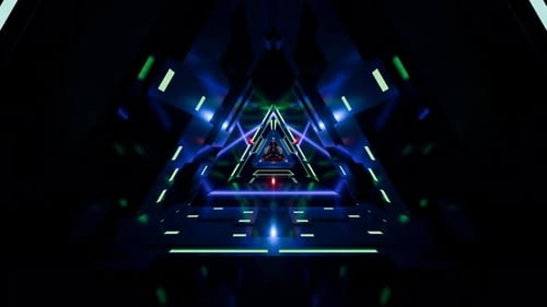 Cyberpunk Futuristic Abstract background In Neon Lights VJ Loop