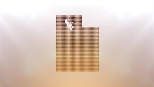Utah State Map Reveal with Pixel Grid Animation