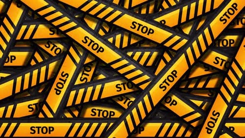 Animated Grungy Stop Barricade Tape Background