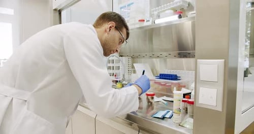 Scientist Working in a Modern Medical Laboratory